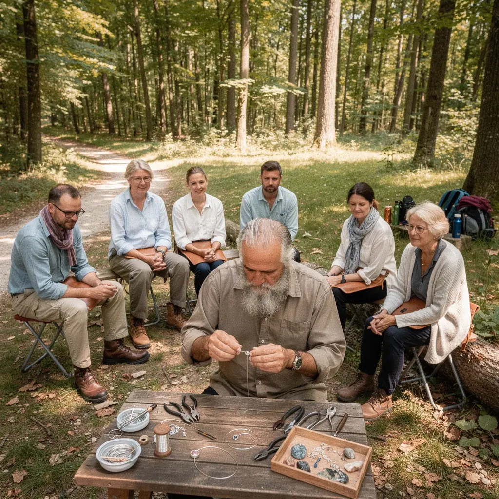 Fémmegmunkálási technikákkal készült gyűrű, díszes drágakövekkel díszítve.
